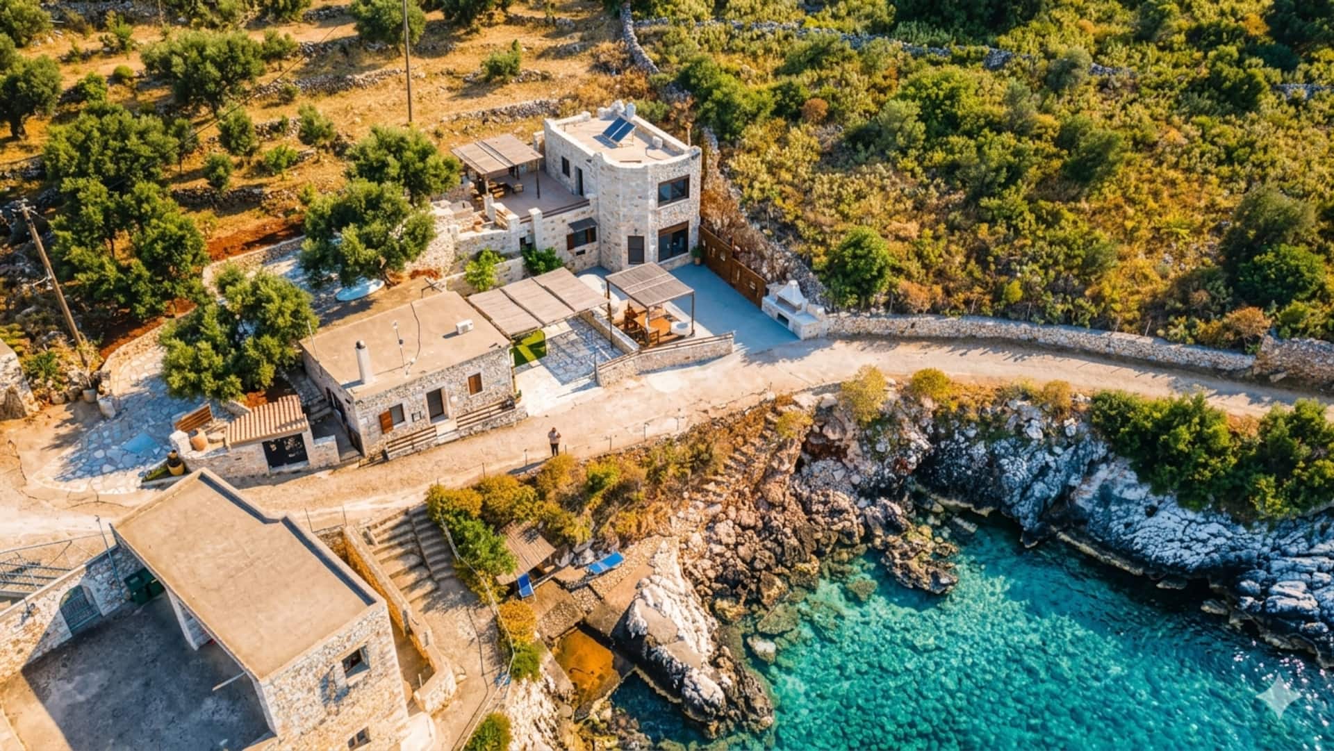 Villa Lagkadaki mit Meerblick