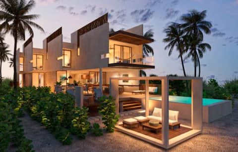 House with chic-vibes and beach front