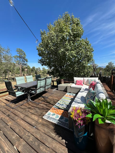 Deck View | 3BR | Near Ski Hill, Golf Course, LANL