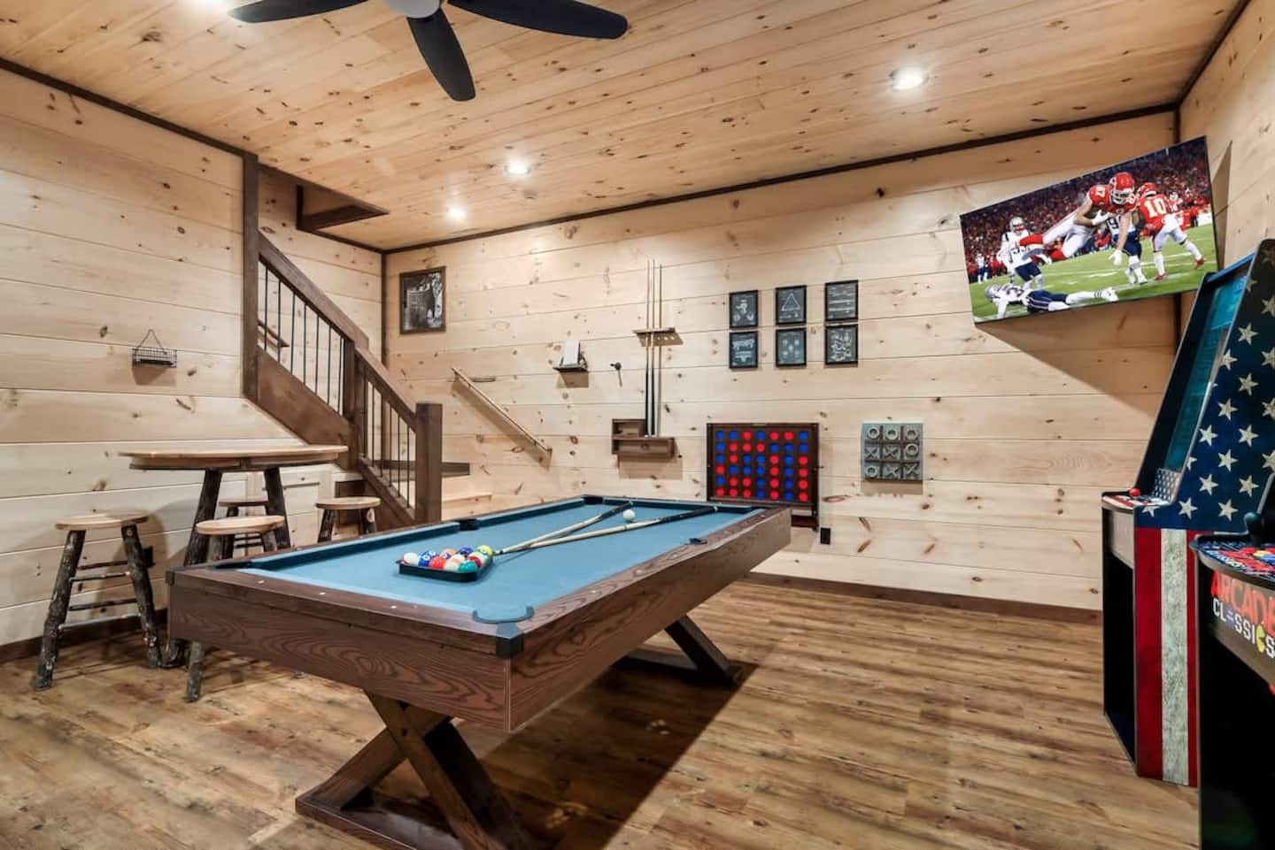 Creekside Adventure living room fireplace