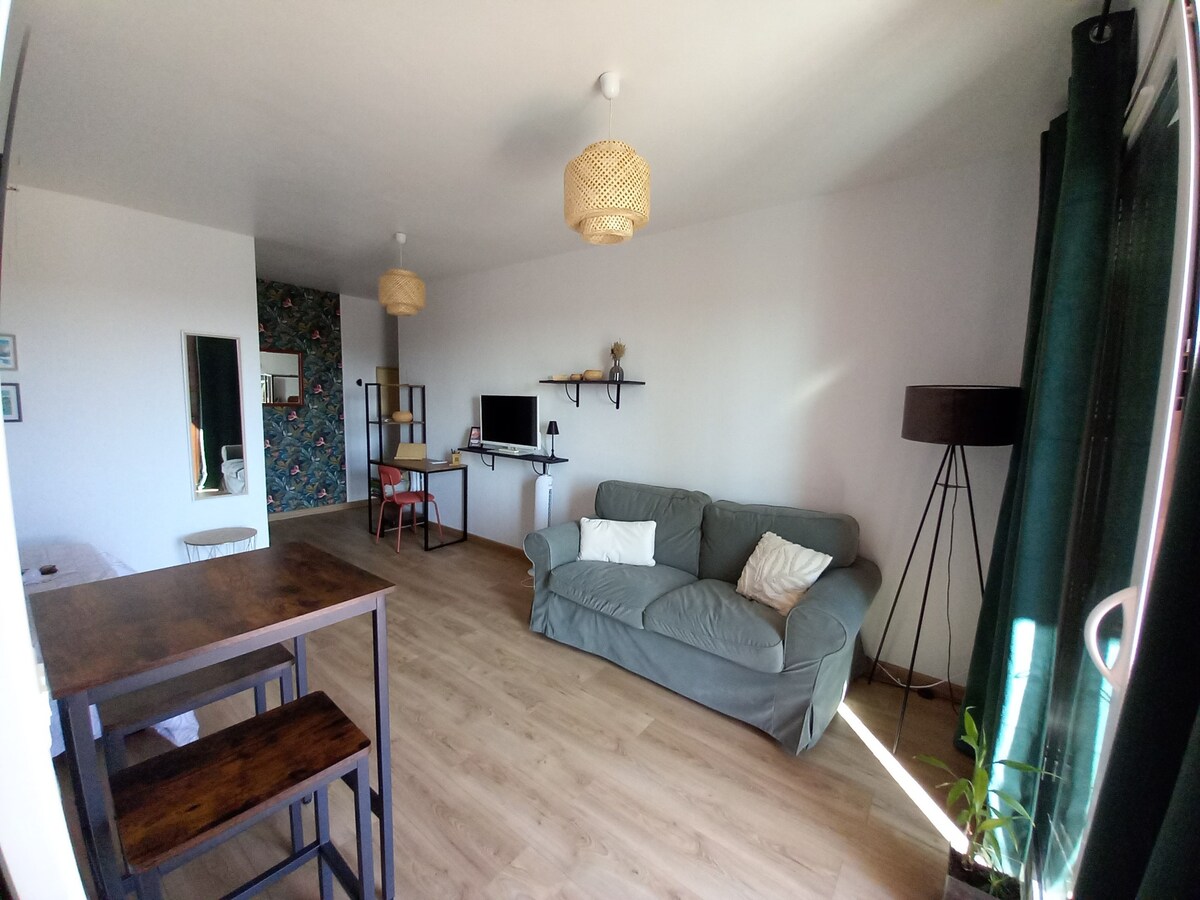 Top Airbnb: Studio with balcony and parking in Auch