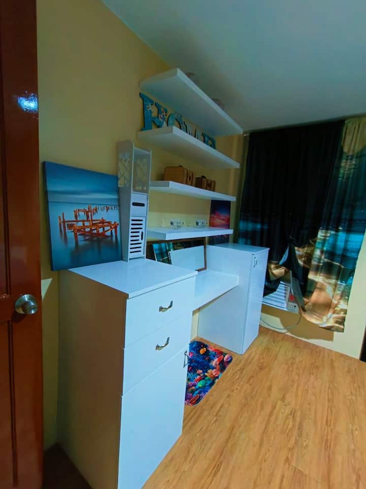 Need to work while away from home? No worries! We got you a desk that you can use as work station! 