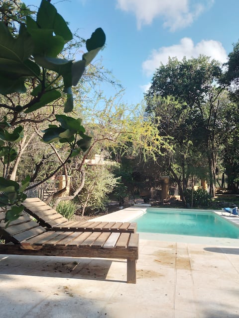 A home, rest, city, countryside and pool