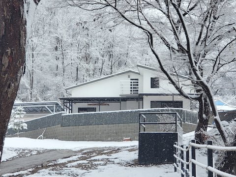 An accommodation where you can see the stars in the night sky through the skylight, and where there