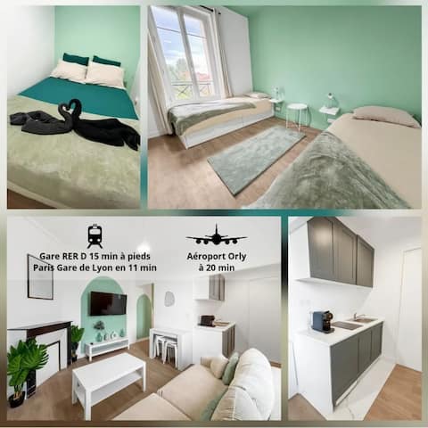 L 'Émeraude Urbaine - Orly Airport 20 min