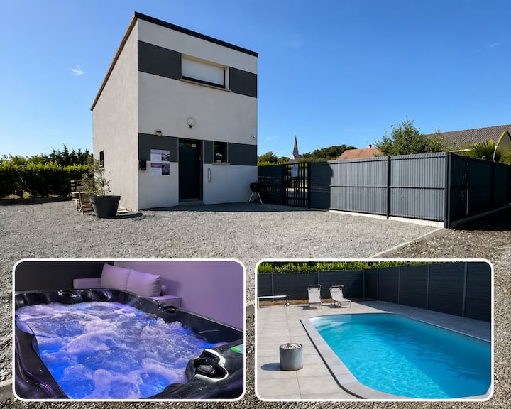 Gite Une Chambre Avec Accès Spa Jacuzzi Et Piscine - Portbail