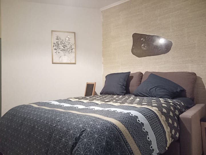 La habitación La Sorbona U.
Gran superficie que puede acomodar una cama individual adicional bajo petición.