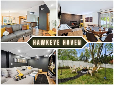 Game & Movie Room +Fire Pit+ 1.3m to Kinnick & UHC