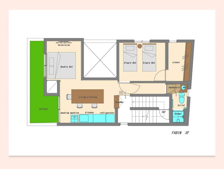 【Fab Inn 】New 安里駅＆国際通り徒歩4分！話題の栄町市場に宿泊！設備充実で清掃代は無料！ - Naha