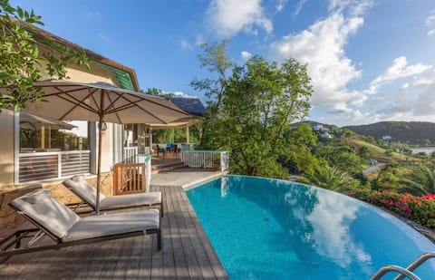 Villa Tramonto. Great view, pool, beach nearby.