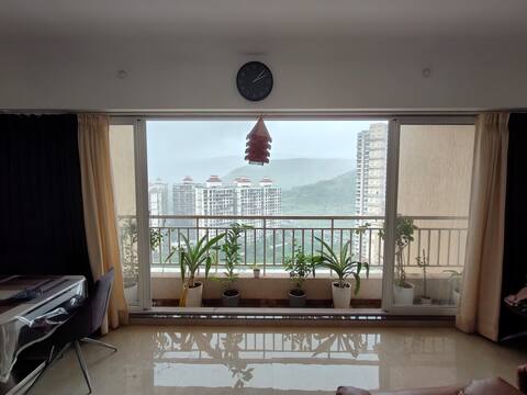 2 AC Rooms in hill view 3bhk top floor (20th) flat