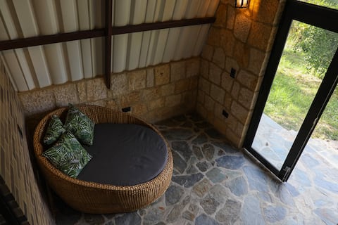 Popular Airbnb listing: Cabin:Bosque Breakfast included Fogata · Mesita in El Colegio