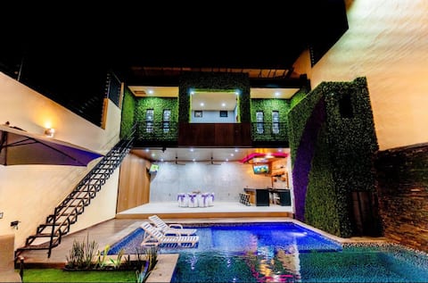 Terrace with pool and rooms