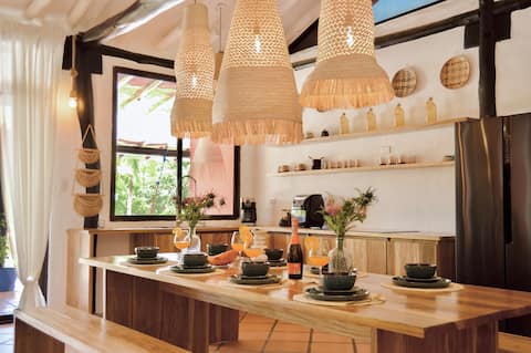 House with pool steps away from the sea