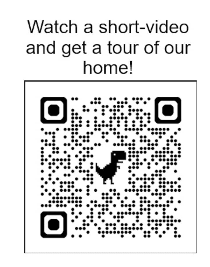 Scan QR-koden for at få en rundvisning i vores hjem. 