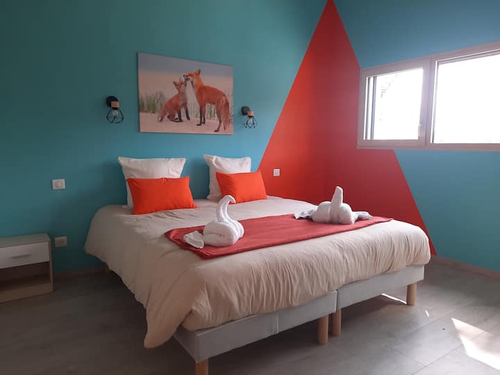 dubbelsäng 180/200 med möjlighet att separera sängen i 2 separata delar 90/200