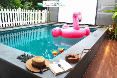 Pvt. Pool Villa • Open-Sky Cinema | 5 min to Beach