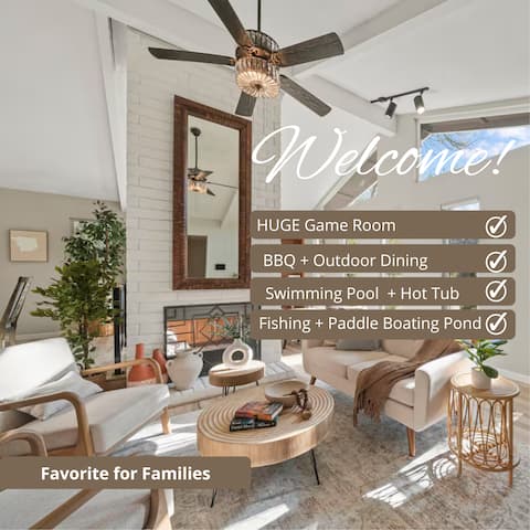 Luxury Getaway with Huge Game Room