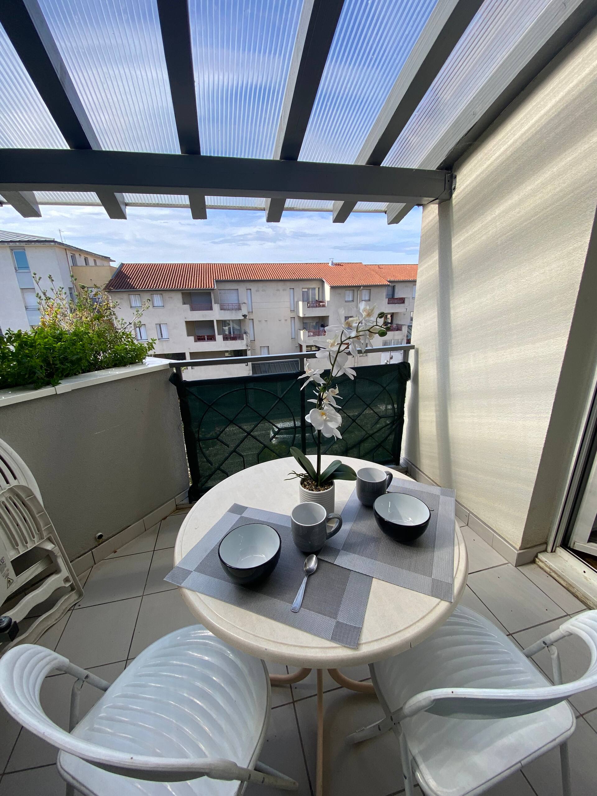 Duplex 4 pers + air conditioning + private parking