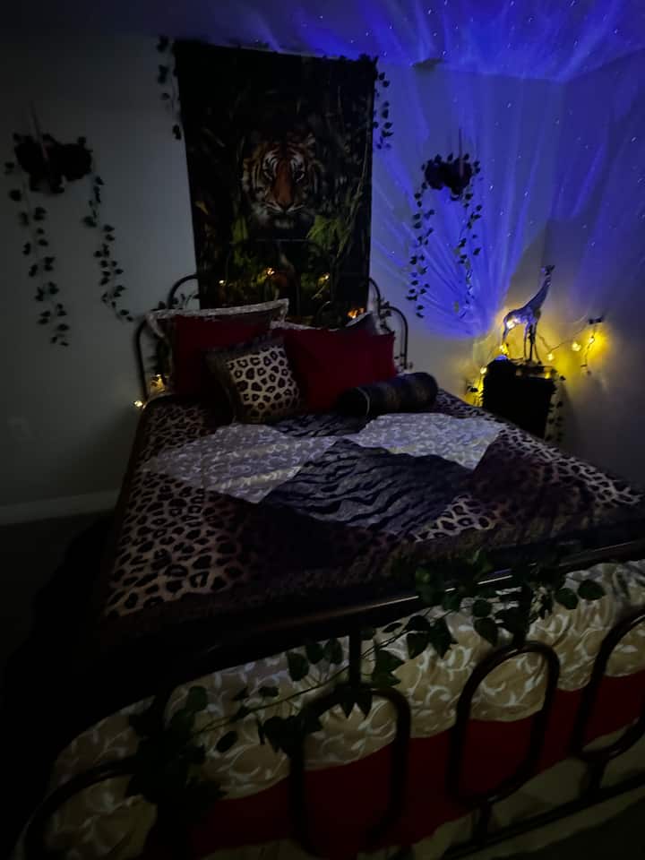 Luxury plush queen, size bed sleep in comfort