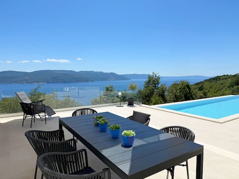 Villa Ena in a peaceful location with a sea view