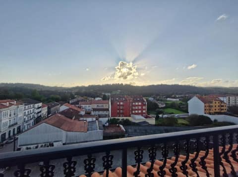 the stop on the way. Terrace with mountain views