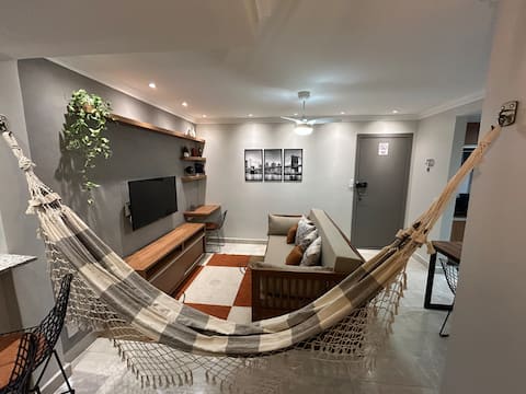 Apartment with A/C + parking space + leisure.