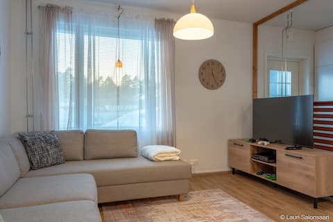 Top Airbnb: Cozy two-bedroom apartment with sauna and air conditioning in Pohjois Pohjanmaa