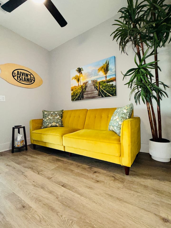 Relax, Lounge & Stay Awhile — A comfortable sitting area with a sofa bed for additional sleeping space.