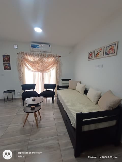 Accommodation with parking.