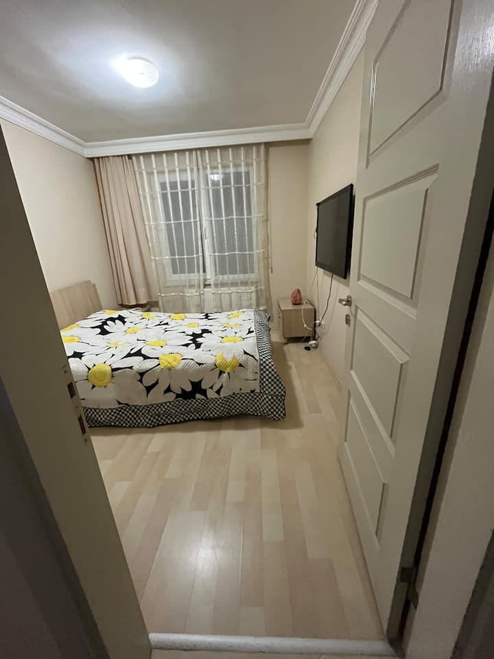 Komoda so 4 zásuvkami so zrkadlom, 1 nočný stolík s 2 zásuvkami, manželská posteľ s čelom postele, televízor s uhlopriečkou 50 palcov, 126 cm televízor,soľná lampa