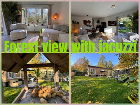 Deluxe facing the woods chalet with jacuzzi.