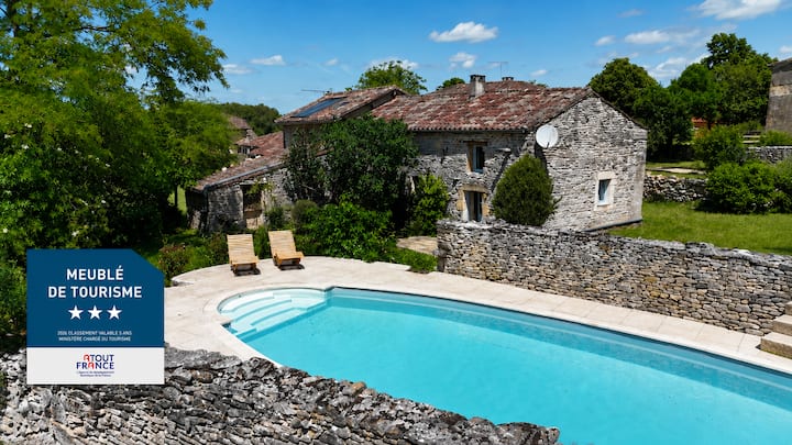 Gite Valades - Avec Piscine Et Belle Vue - Saint-Antonin-Noble-Val