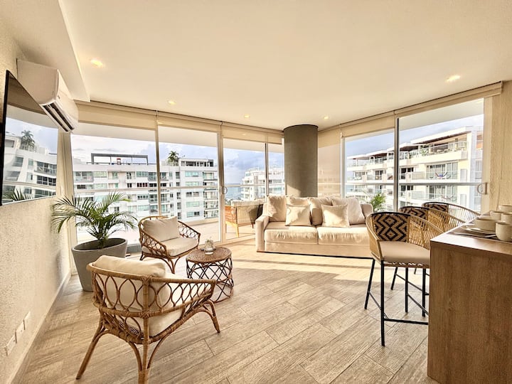 Piso 14/jacuzzi/ Cama King/ Vistas Mar/parqueadero - Cartagena