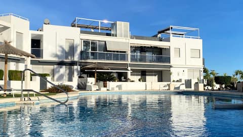 Modern flat with swimming pool terrace and