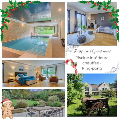 Villa for 14 people with heated indoor pool