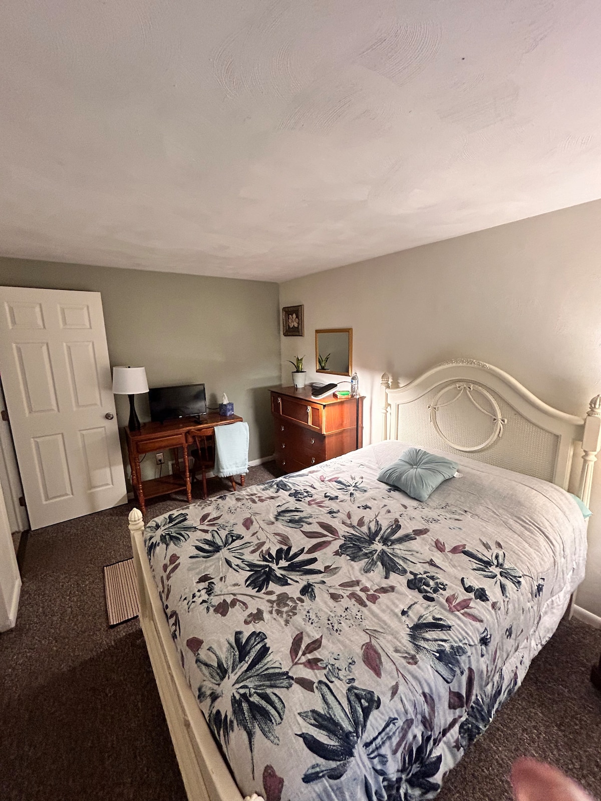 Queen bedroom with TV