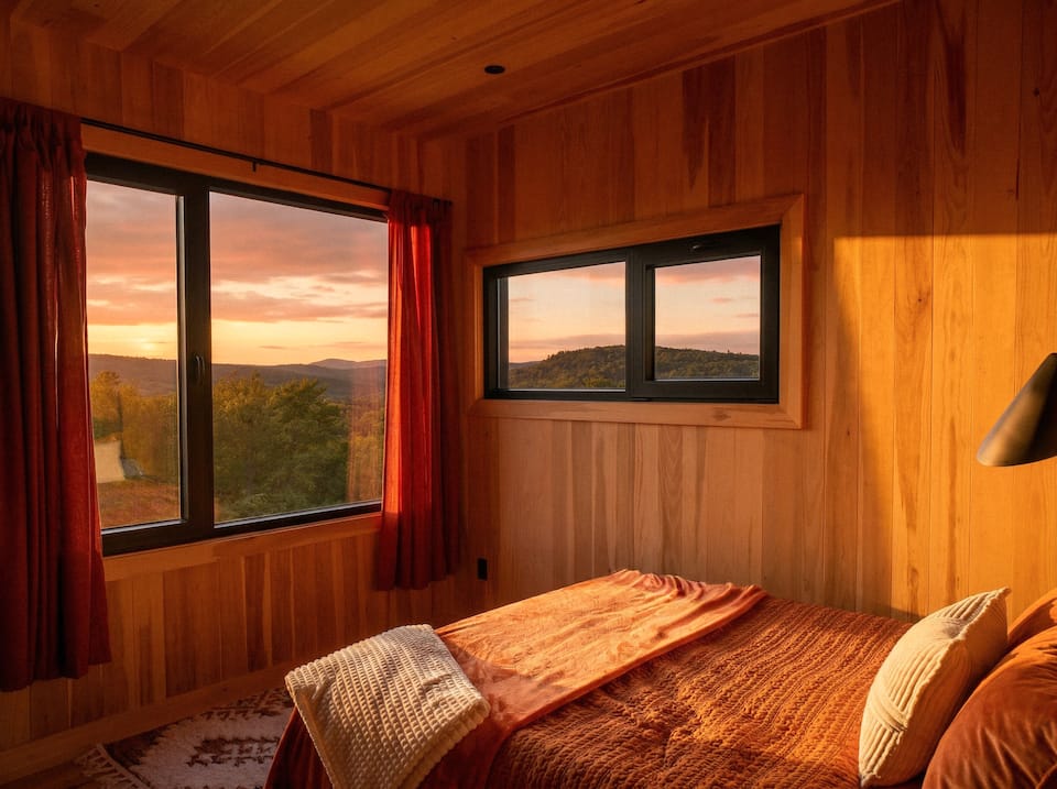 An architect-designed cabin facing the White Mountains, Norway, Maine, United States, photo 7 of 10