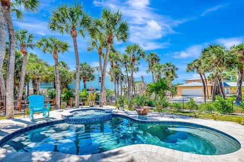Steps to Beach | Pool + Hot Tub | 2025 Remodeled!