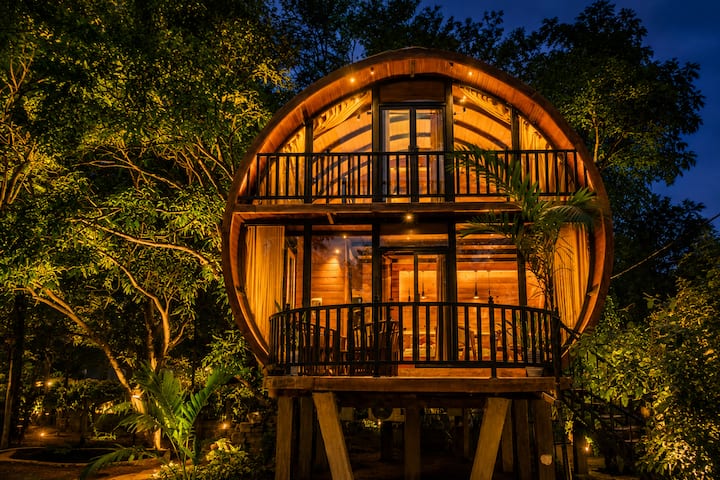 Wooden Family Two - Story private Villa (BB)