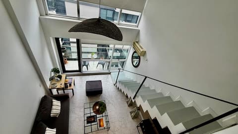 Popular Airbnb listing: Stylish Duplex in Luxury Building Sec Pool & Gym in Puerto Madero