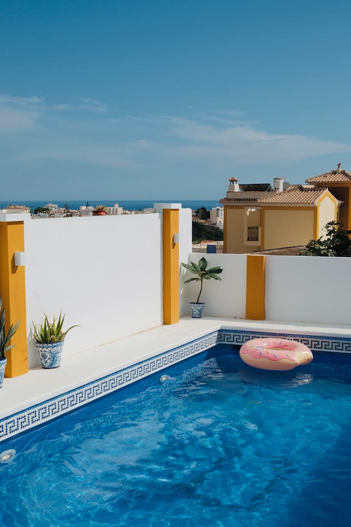 Unikt Hus Med Privat Pool, Trädgård & Havsutsikt - Nerja