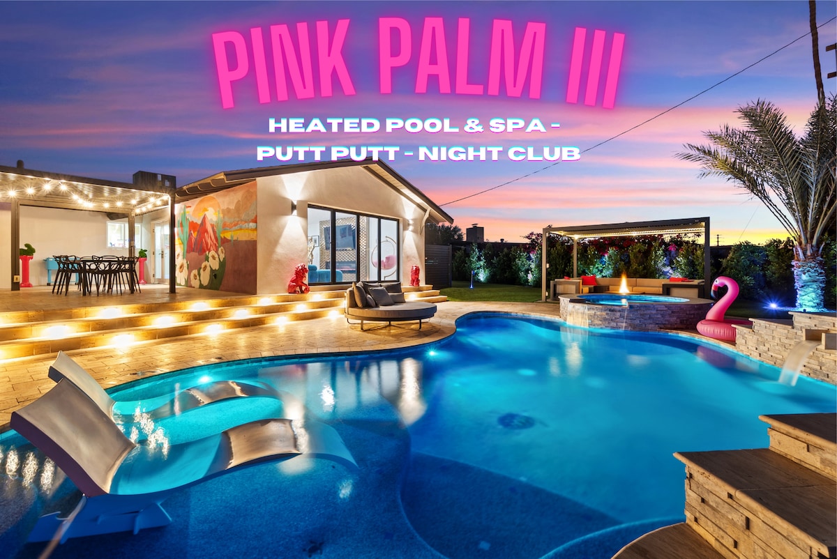 The PinkPalm 3 | Heated Pool! | 6 min to Old Town!