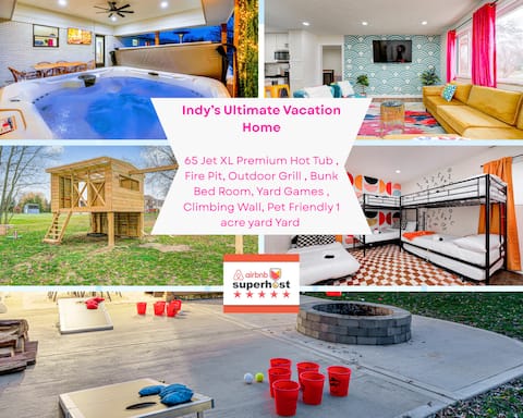 Sleeps12, XL hot tub w/ TV, Firepit, Bunkbed room