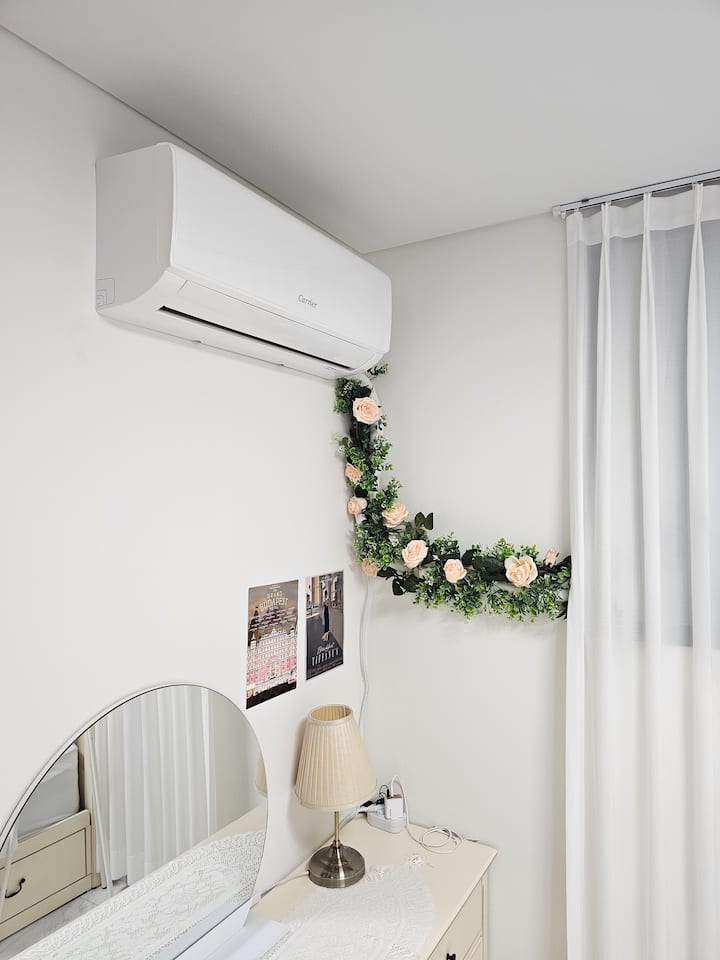 The air conditioner has been installed recently.