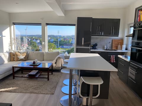Popular Airbnb listing: Downtown apartment in a building with a great view in Grimstad