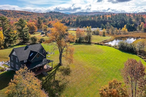 Stunning 3 br Timber Frame ski retreat on 6 Acres