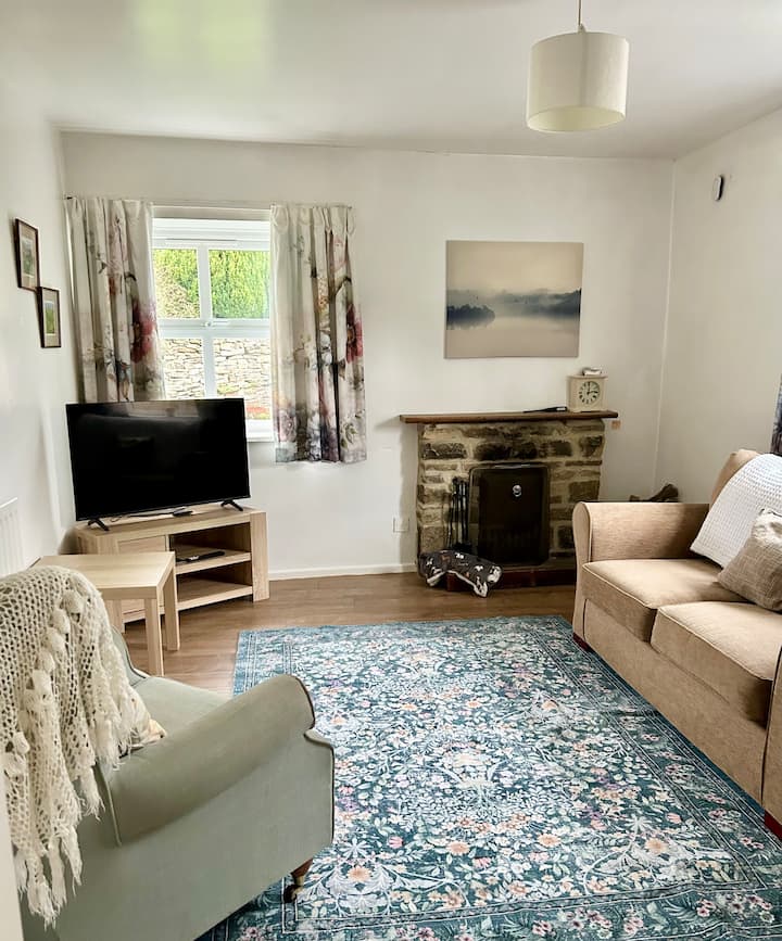 New Smart TV; log in to your usual apps to watch your favourite series; download FireTV app to make full use of the Amazon Firestick. 
Free WiFi available in the cottage; password sent before check-in. 
Cosy seating & open log fire