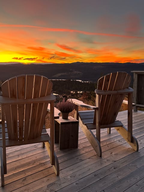 Great panoramic cabin! Hiking, fishing, Langedrag!