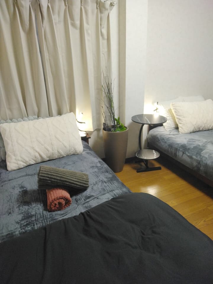 シングルベッド2台です